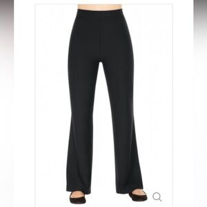 Spanx Bod-A-Bing! Wide Leg Slimming Stretch Shapewear Pants Black Size Large